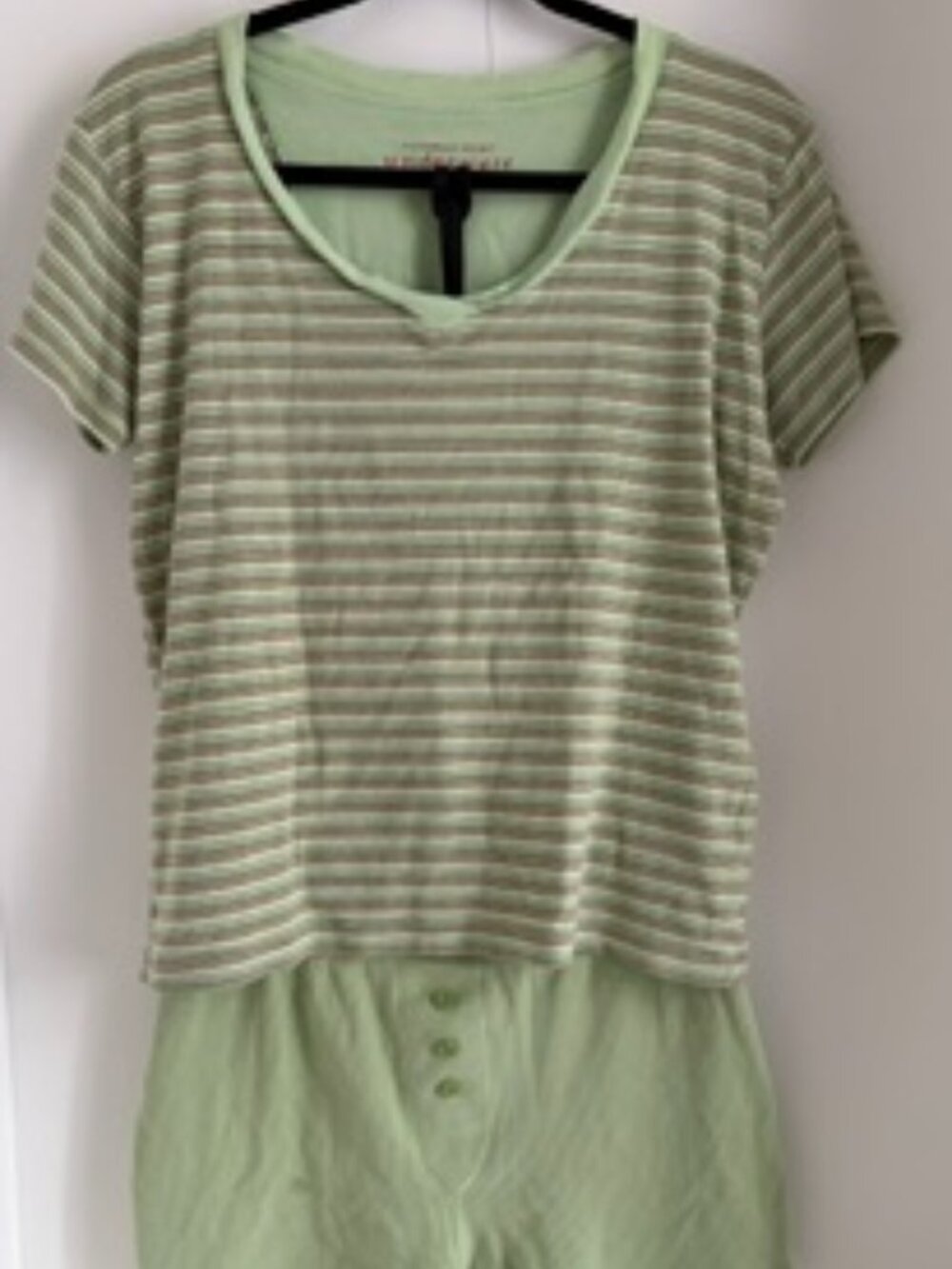 Vintage 90s Victoria’s Secret Sage Green Stripe Pajama Boxer Set L
